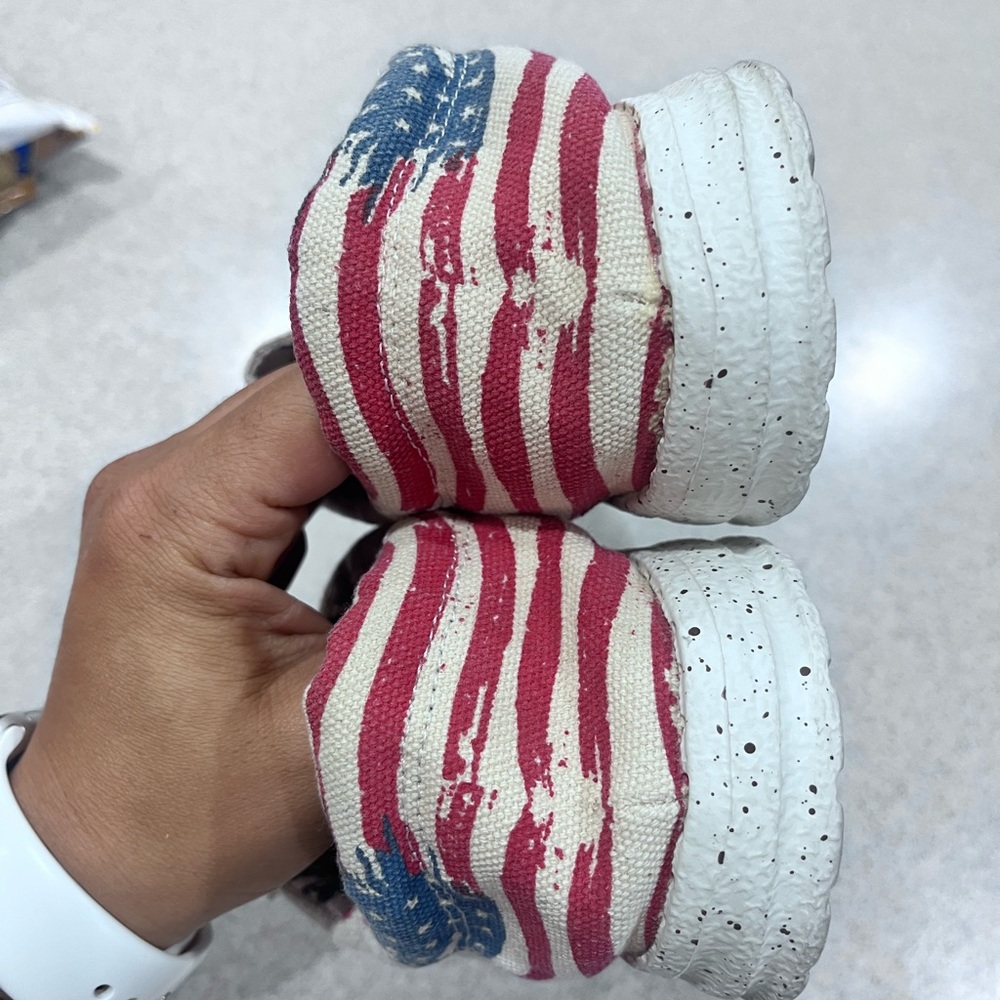Roper Women's Size 11 USA Flag Heel Fabric Hang Loose Moc xford Shoes - Picture 4 of 6